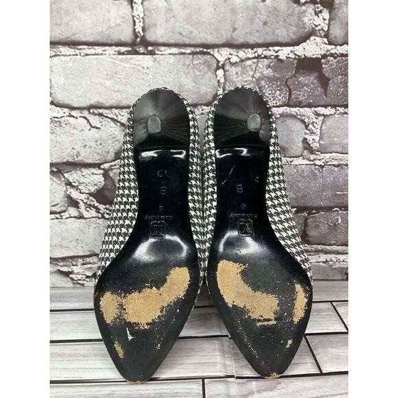 Vintage 80's BRUNO MAGLI Black White Pattern Cap Toe Heels Women Sz 6B US/36.5EU - Picture 15 of 16
